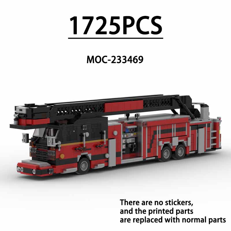 Fire Escape Ladder - MOC-233469 100ft Torenladder Brandweerwagen Zware Brandweerwagen